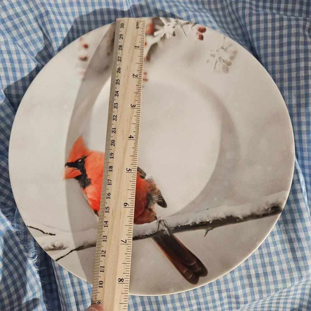 Pier 1 Winter Forest Cardinal Salad Plate 8.5 inches